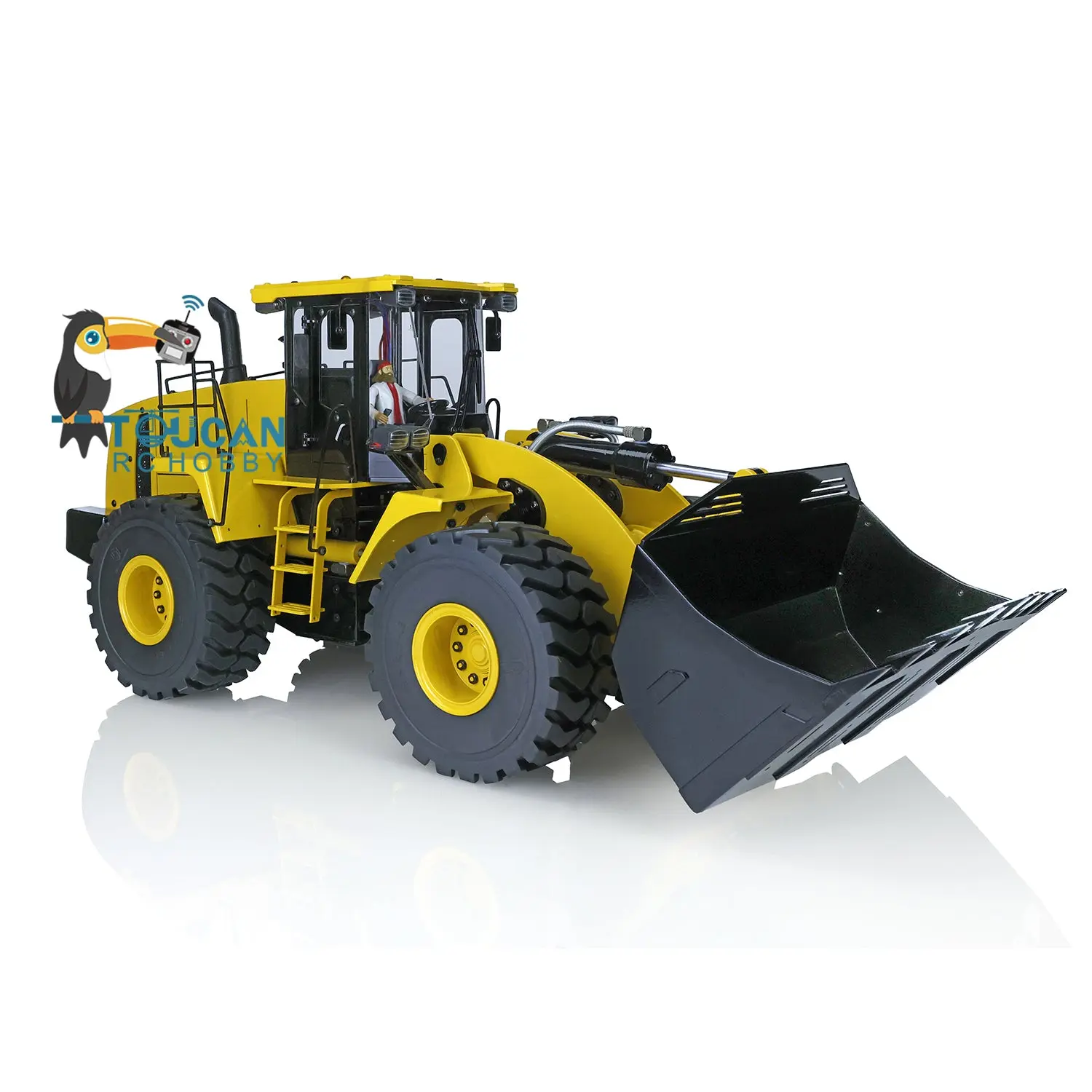 1/14 Scale RC Hydraulic Loader WA470 Metal Construction Vehicle 980L Remote Control Lights Sound Radio System