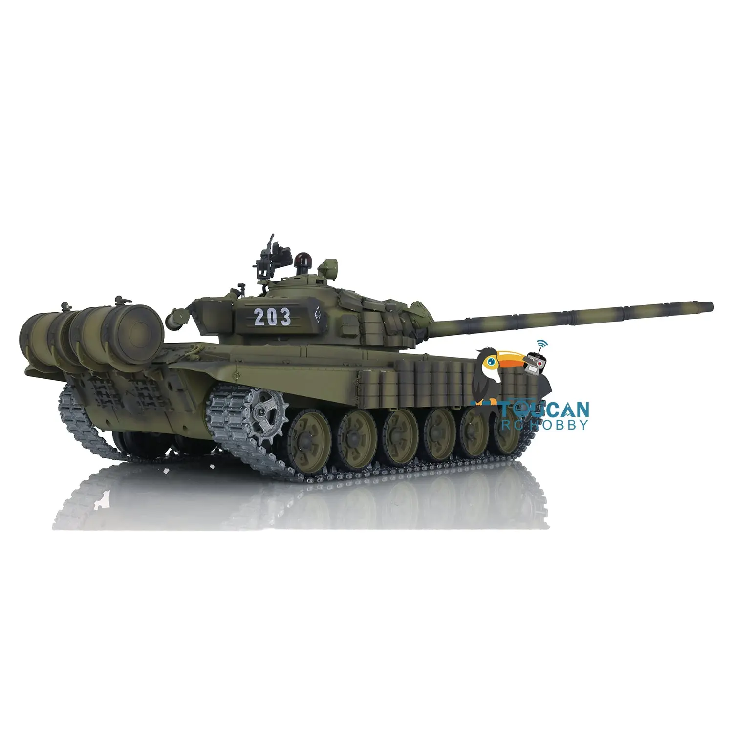 Henglong Radio Controlled Tank T72 1/16 Scale 7.0 Mainboard Metal Battle Electric Tank Tracked Vehicle W/ Battery Charger