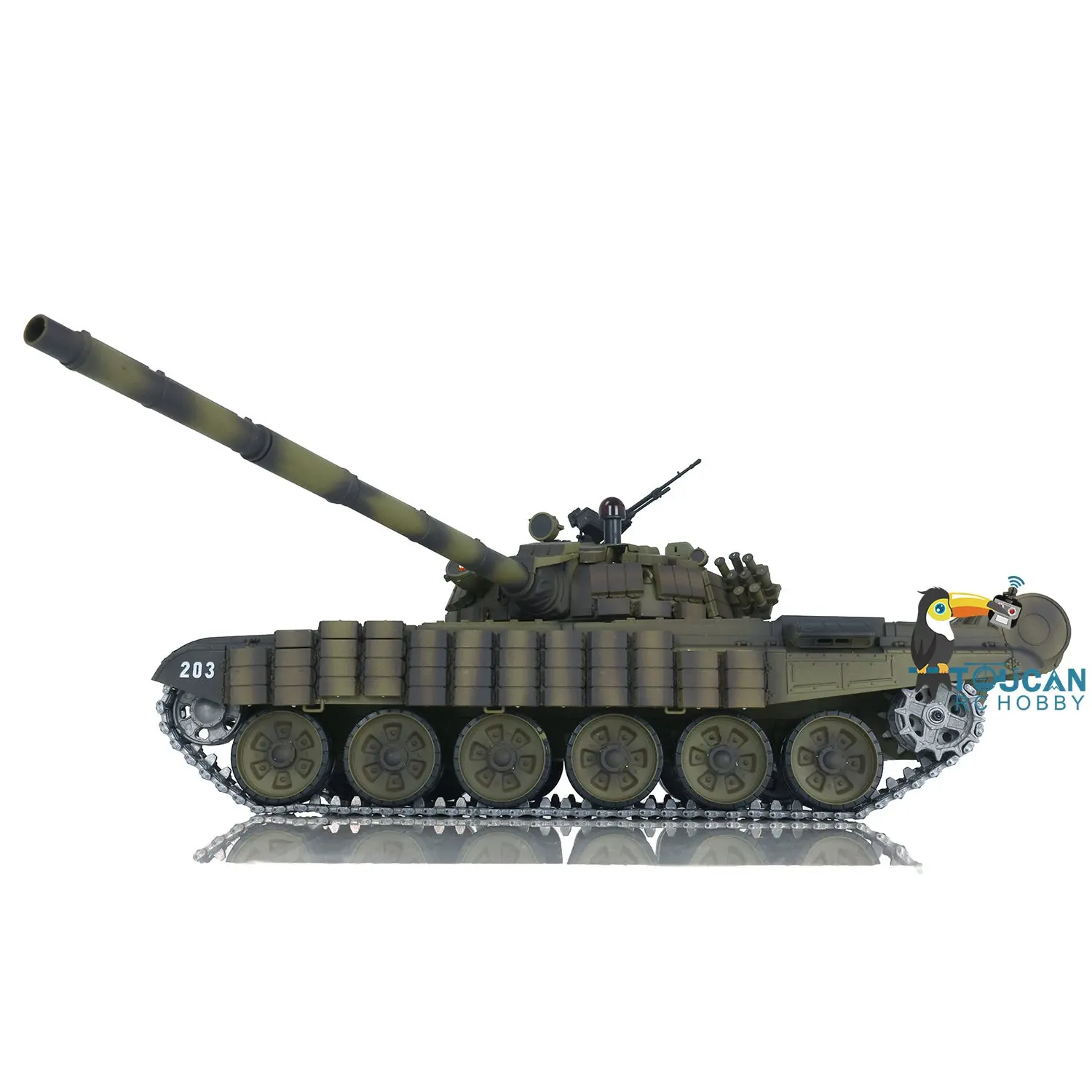 Henglong Radio Controlled Tank T72 1/16 Scale 7.0 Mainboard Metal Battle Electric Tank Tracked Vehicle W/ Battery Charger