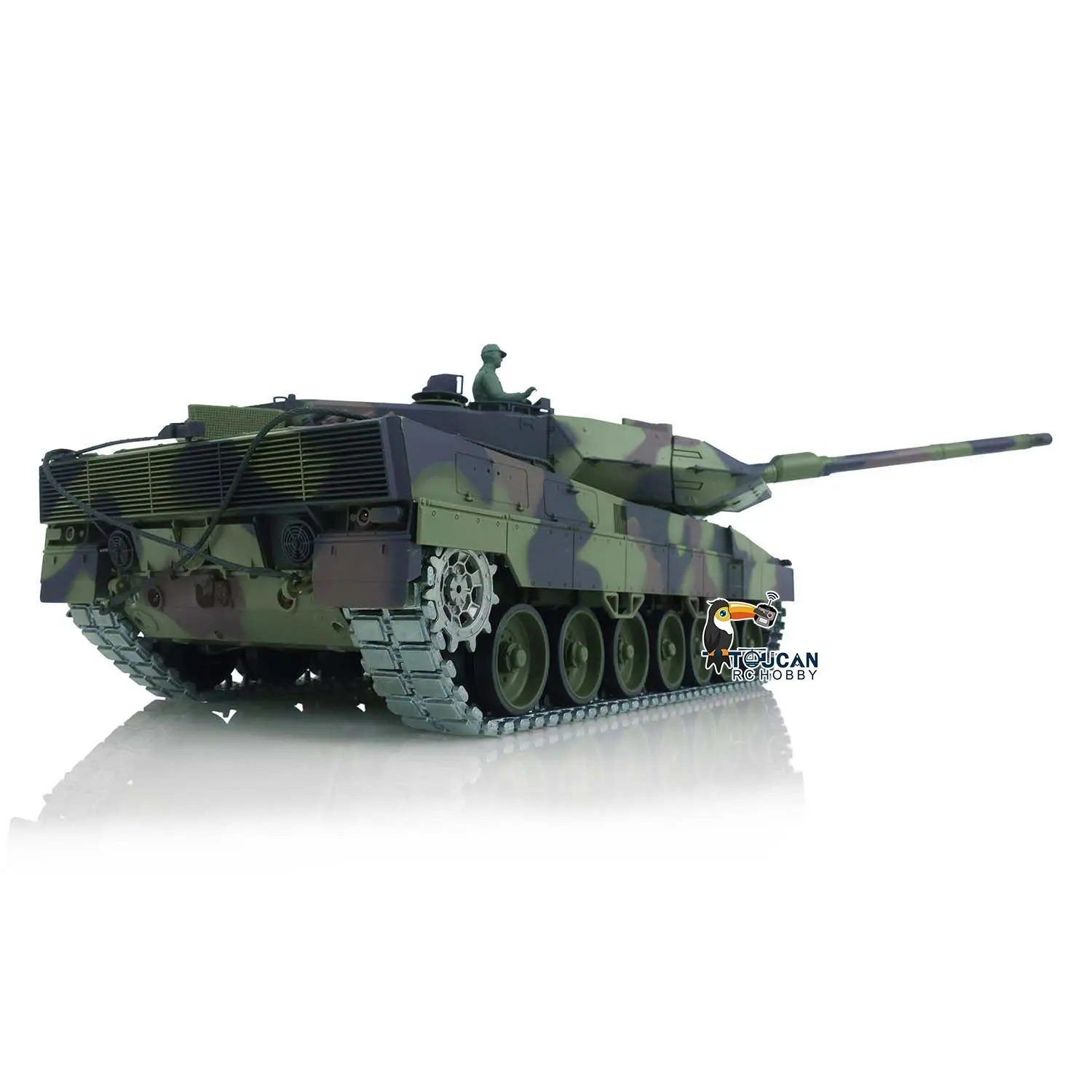 Henglong 1/16 TK7.0 Edition Upgraded Leopard2A6 RC Tank 3889 W/ 360Degrees Rotating Turret Barrel Recoil Metal Driving Gearbox Tracks