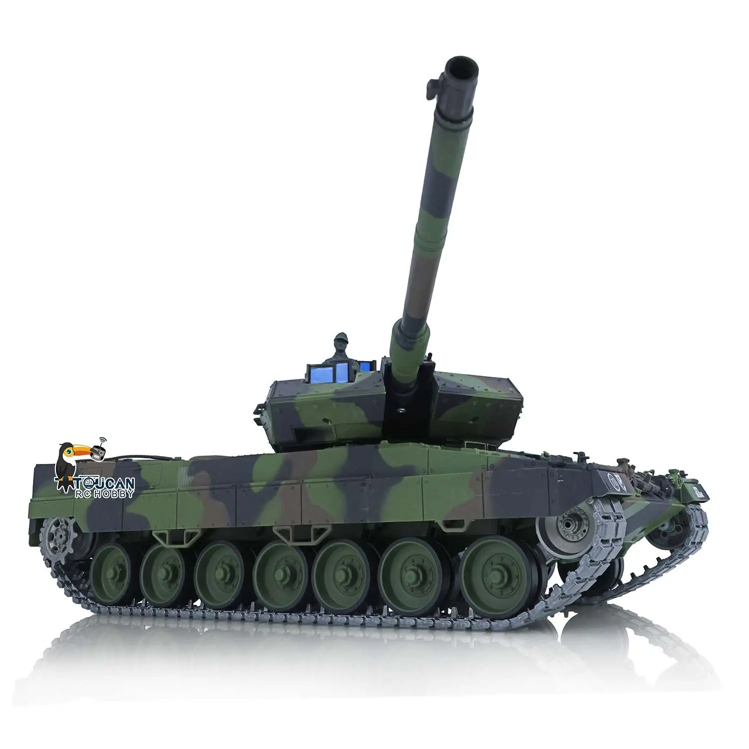 Henglong 1/16 TK7.0 Edition Upgraded Leopard2A6 RC Tank 3889 W/ 360Degrees Rotating Turret Barrel Recoil Metal Driving Gearbox Tracks
