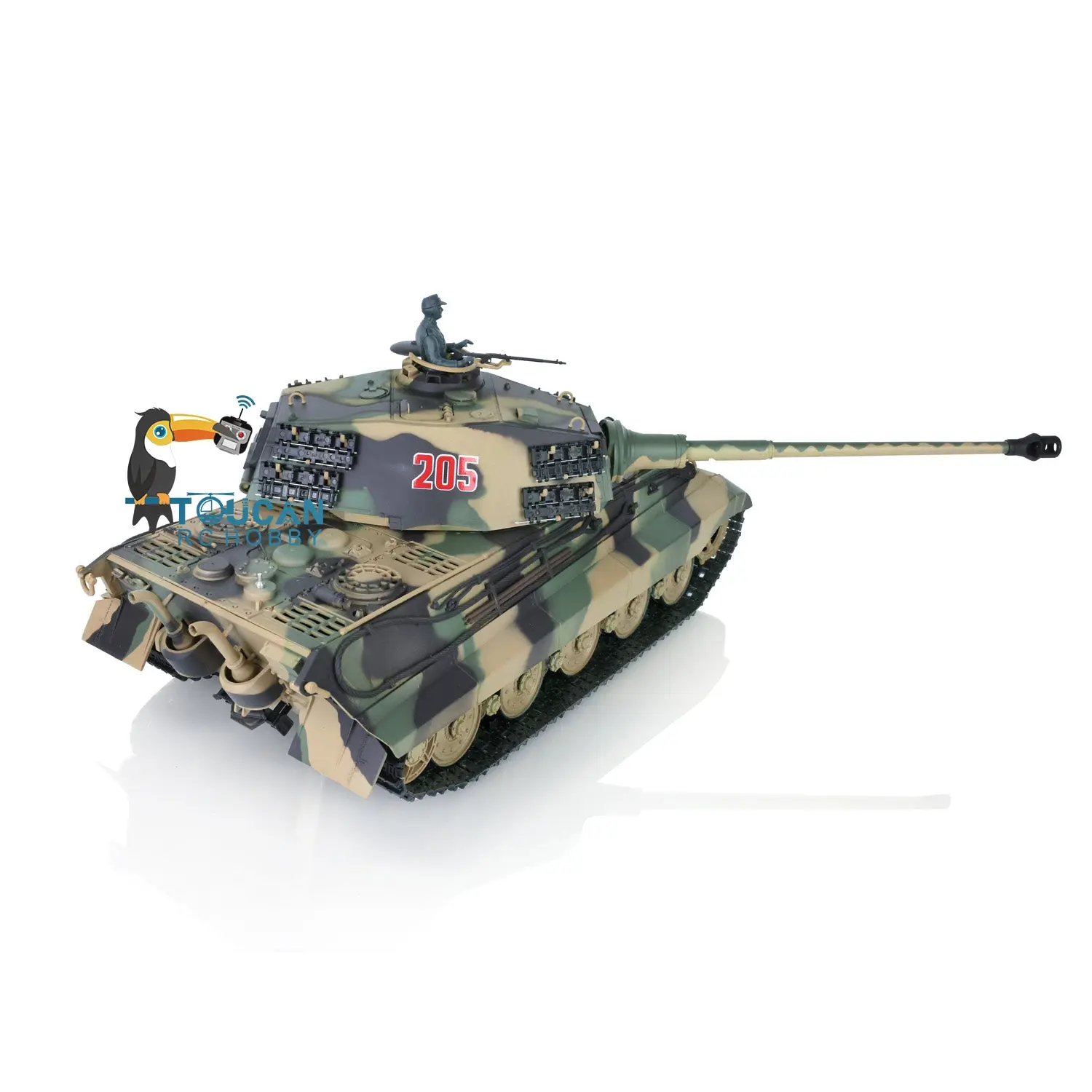 Henglong 1/16 Scale RC Tank German King Tiger 3888A 7.0 Plastic Tank w/ 360Degrees Rotating Turret BB Shooting w/o Barrel Recoil