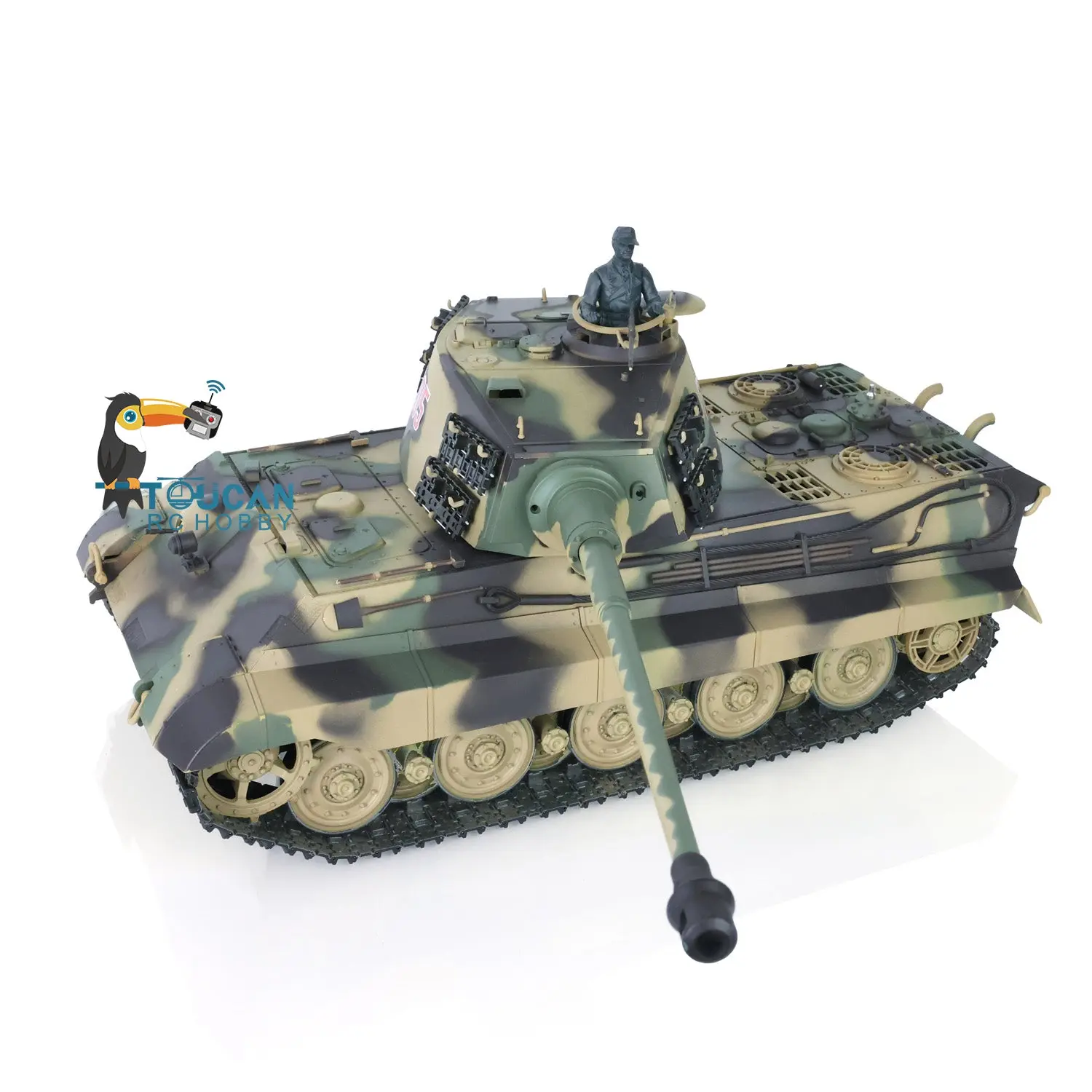 Henglong 1/16 Scale RC Tank German King Tiger 3888A 7.0 Plastic Tank w/ 360Degrees Rotating Turret BB Shooting w/o Barrel Recoil
