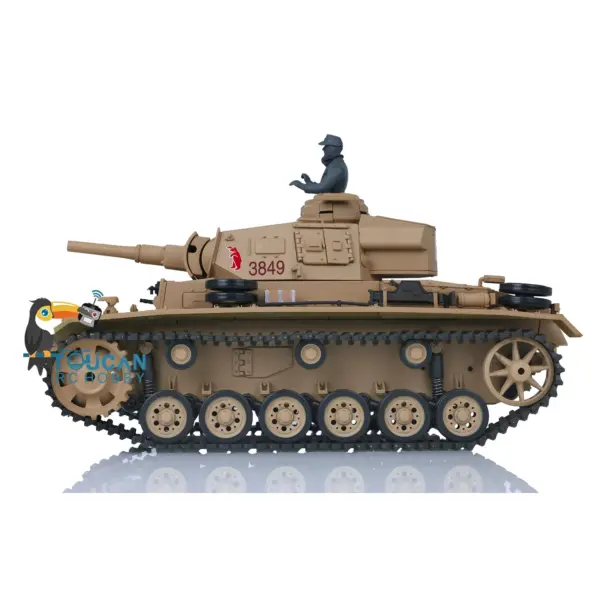 Henglong 1/16 7.0 Plastic Panzer III H FPV RC Tank 3849 Gearbox 360 Degrees Turret