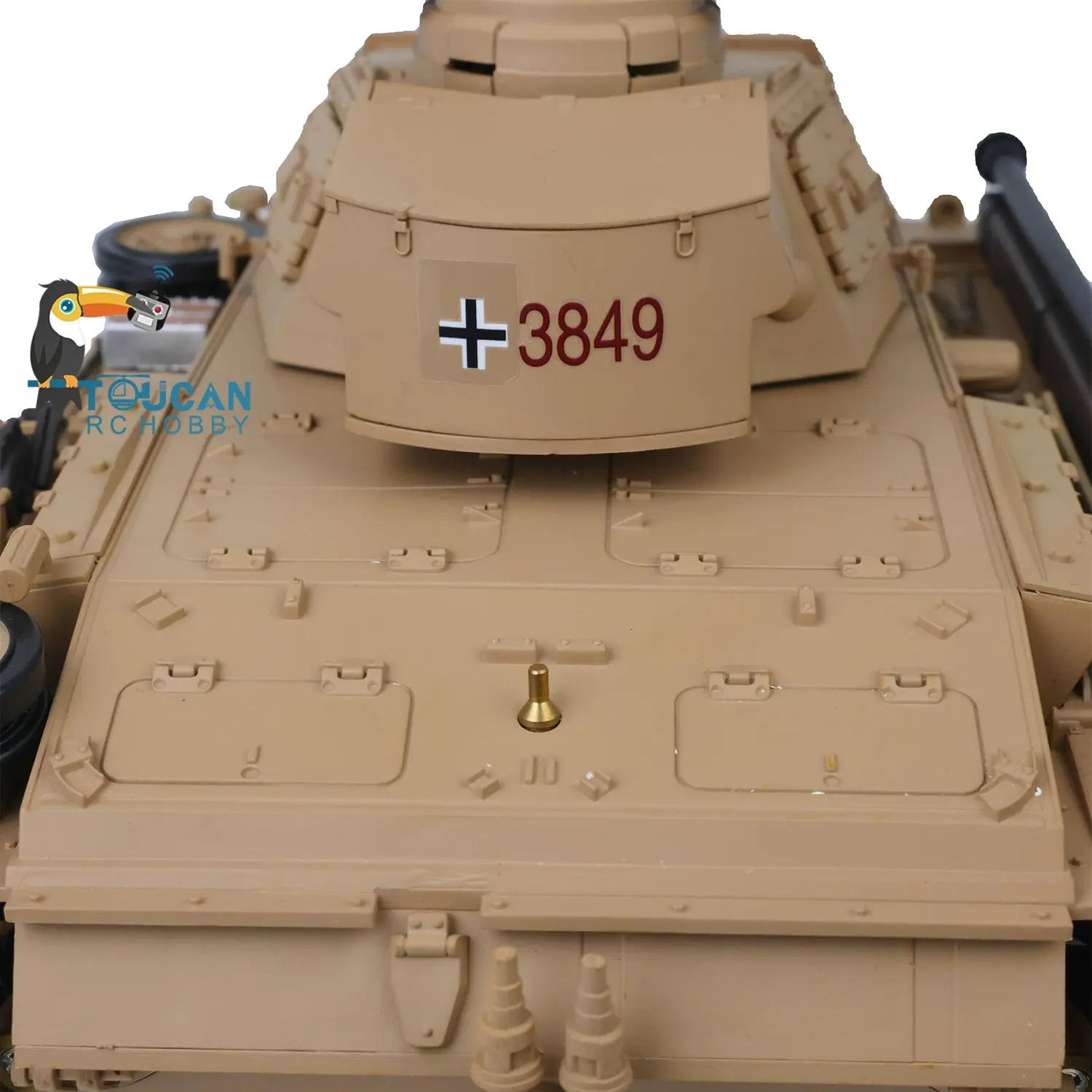 Henglong 1/16 7.0 Plastic Panzer III H FPV RC Tank 3849 Gearbox 360 Degrees Turret