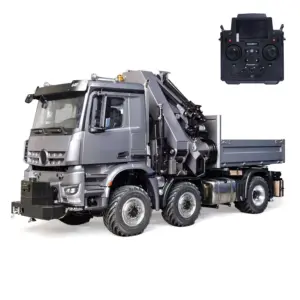 3Speed Metal 1/14 Radio Control Tractor Truck 4151 AK W/ Hydraulic Crane Fly Jib 6x6 9CH RC Farm Car Hobbywing Brushed Motor