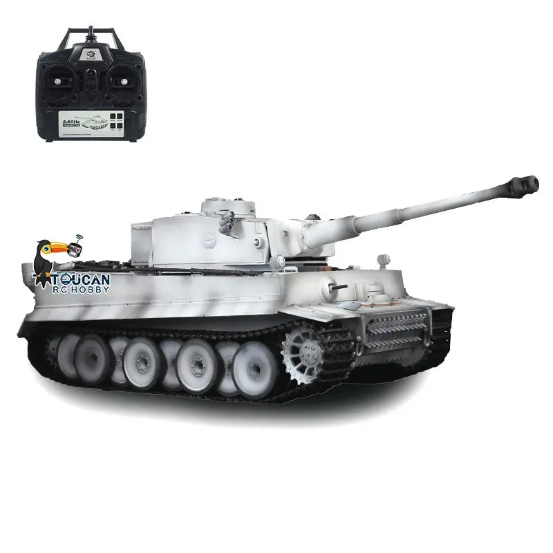 Henglong 1/16 Plastic German Tiger I RC Tank 3818 TK7.0 Version Remote Control Tank Sound Effect Smoking Gearbox w/o Recoil Barrel