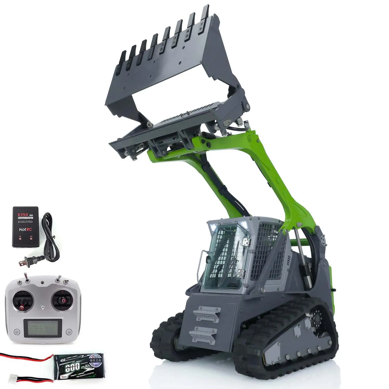 LESU 1/14 Scale Hydraulic Radio Controlled Loader Aoue LT5 Tracked Skid-Steer Loader Sweeper Dozer Blade Gripper Hay Clamp
