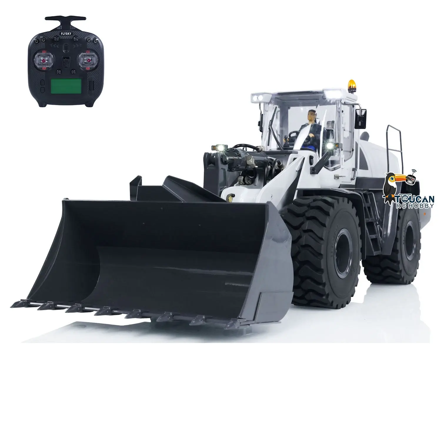XDRC 1/14 Scale Hydraulic RC Loader 580 Radio Control Construction Vehicle Electric Model Sound Light DIY Cars