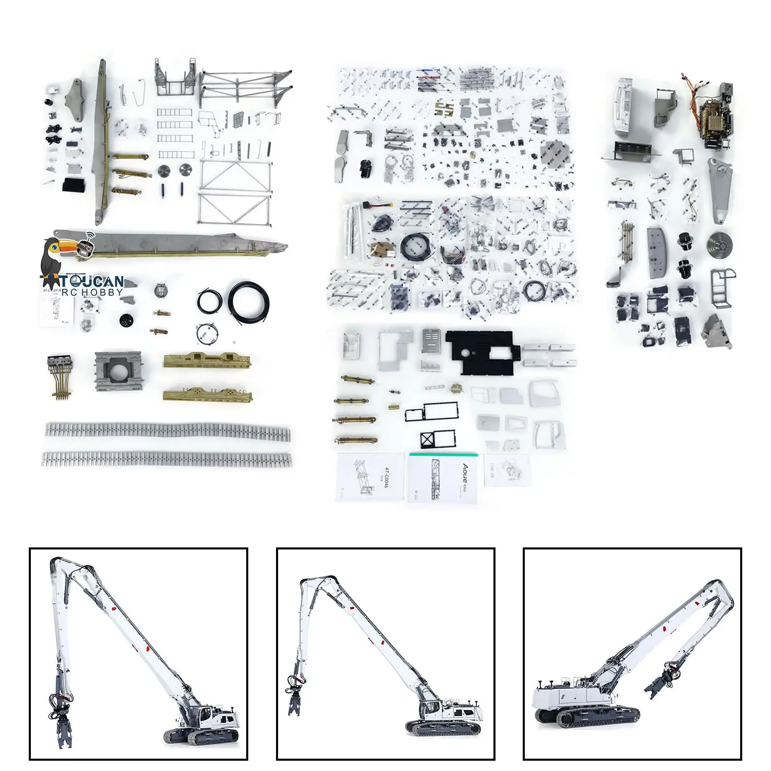 LESU Metal 1/14 RC Full Hydraulic Excavator LR960 KIT DIY Demolition Arm Model Light Unassembled Unpainted Emulated Hobby Car
