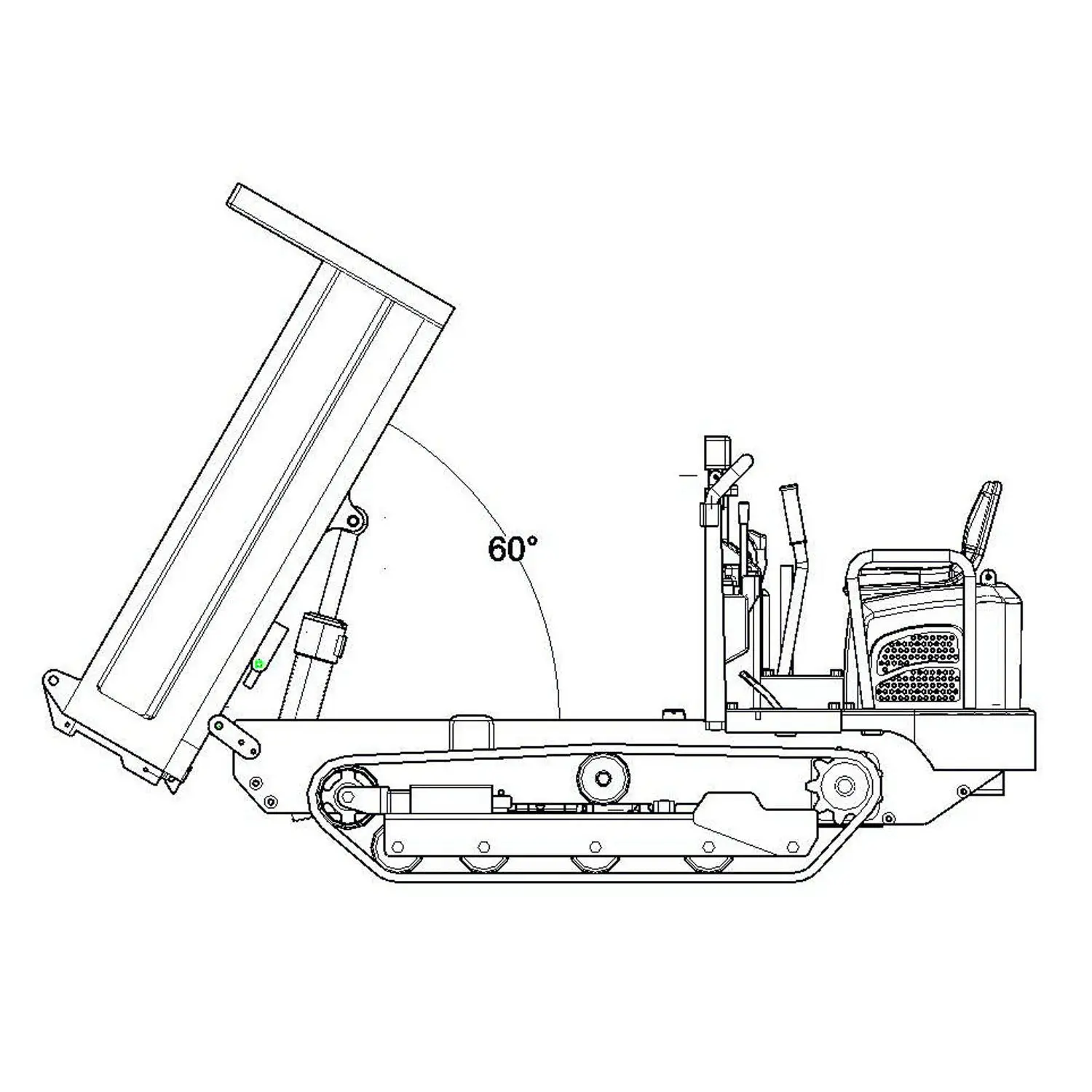 Metal 1/14 Remote Control Hydraulic Tracked Dumper Truck RC Tipper Model Construction Machine Light Battery Flysky Radio