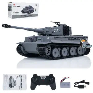 Taigen 1/24 RC Battle Tank Tiger I Remote Control Military Panzer Infrared Combat Armored Simulation Model DIY