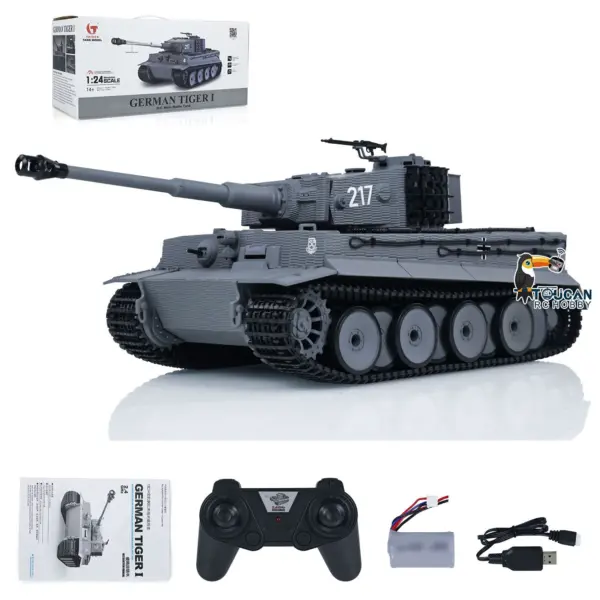 Taigen 1/24 RC Battle Tank Tiger I Remote Control Military Panzer Infrared Combat Armored Simulation Model DIY