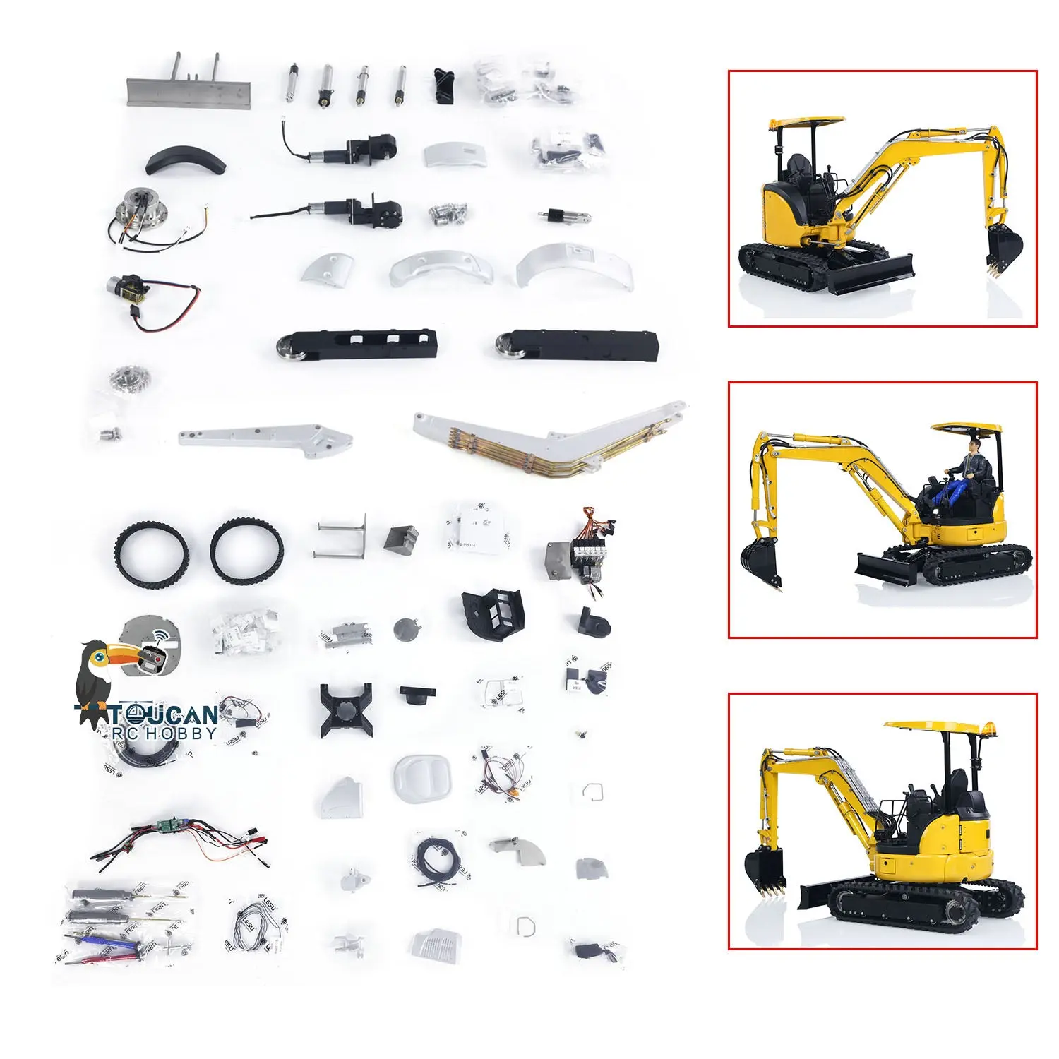 LESU 1/14 Metal RC Hydraulic Excavator PC30 Mini Digger Model Emulated Construction Vehicle 6CH Valve Light Unassembled & Unpainted