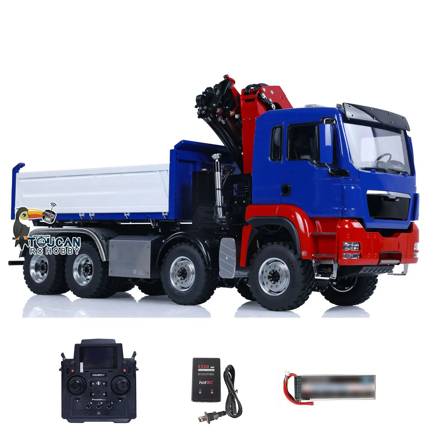 1/14 LESU 8X8 RC Hydraulic Crane Dump Truck Remote Control Dumper Car RTR Tipper Painted Assembled Hobby Models DIY