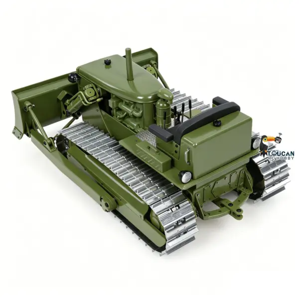 Metal 1/14 RC Bulldozer D7 Remote Control Dozer Model Hydraulic Construction Vehicles Truck Flysky Radio CNC Light Sound Battery