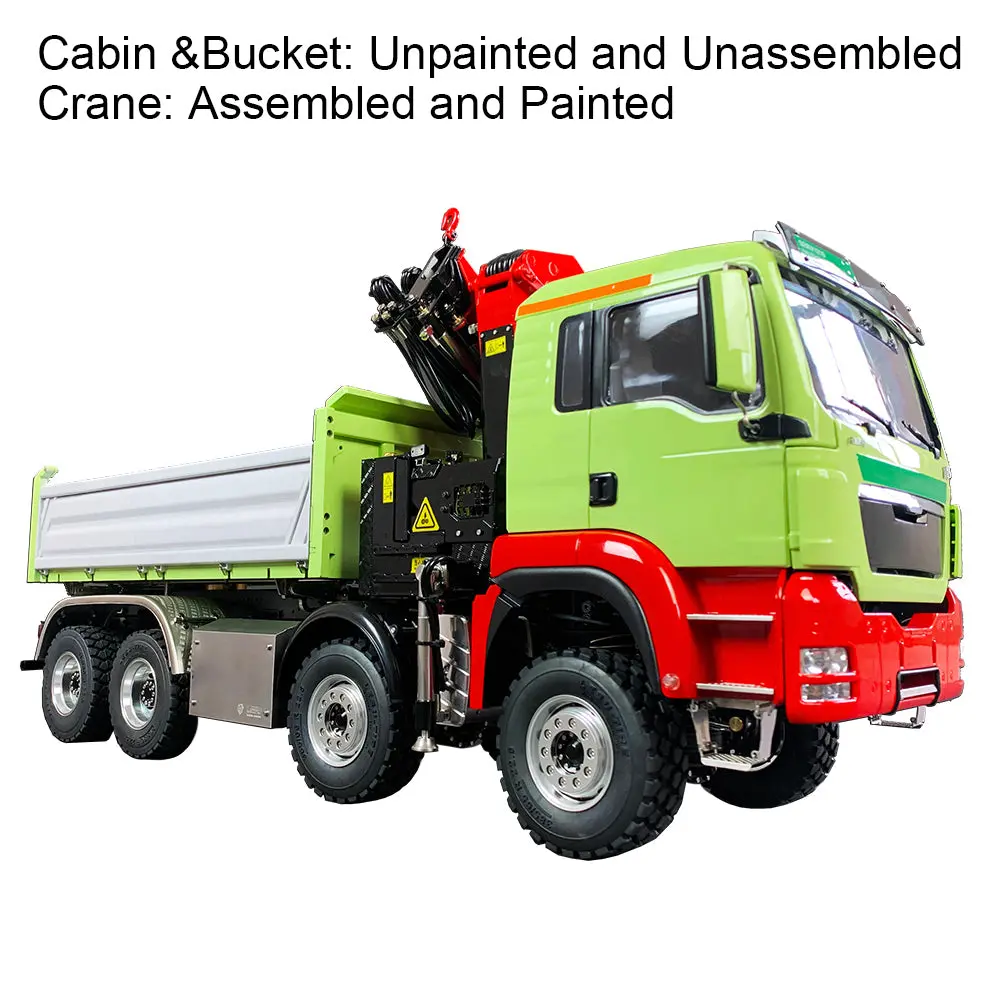 LESU 8X8 RC Hydraulic 3-Ways Dump Truck 1/14 for Remote Control Crane Tipper