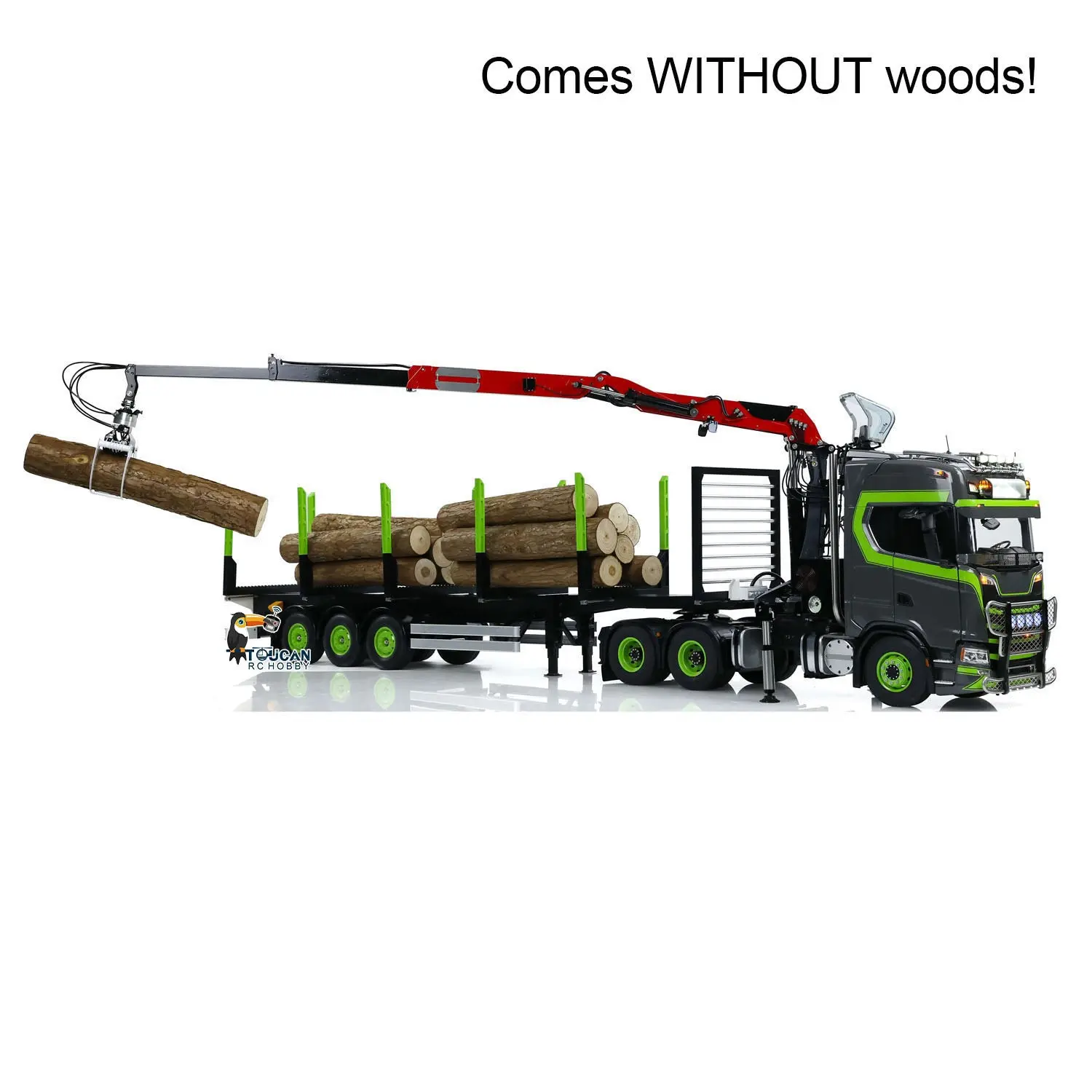 Toucan 6X6 Metal Chassis 1/14 Remote Control Tractor Truck 770S Hydraulic Crane Logging Trailer RC Electric Vehicle Model Light Sound
