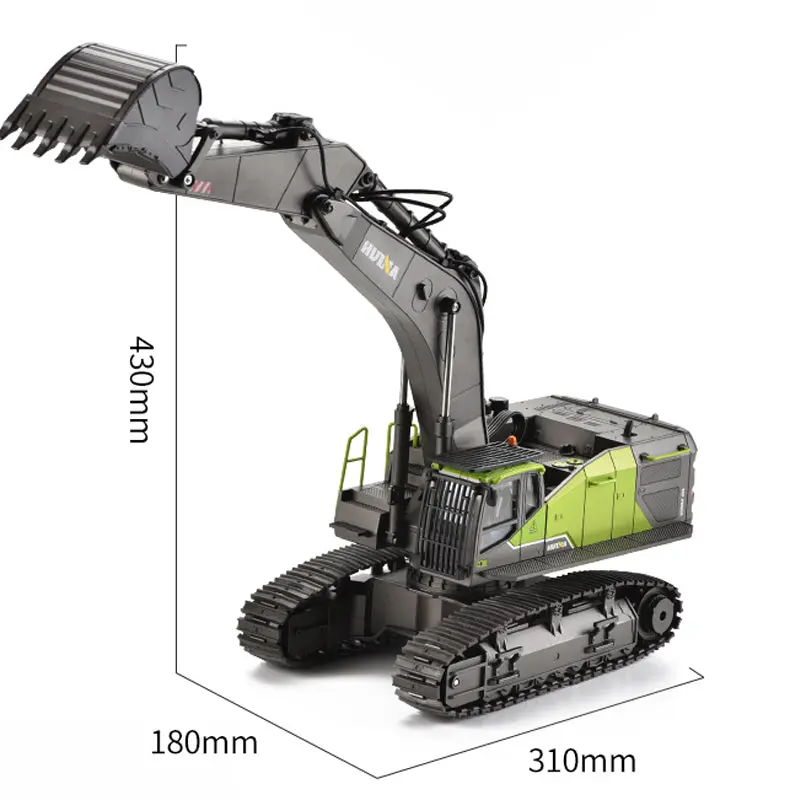 HUINA 1:14 Scale 593 1593 Toys RTR Truck Model RC Excavator Car Gift Battery 2.4Ghz Remote Control Light Sound 22CH