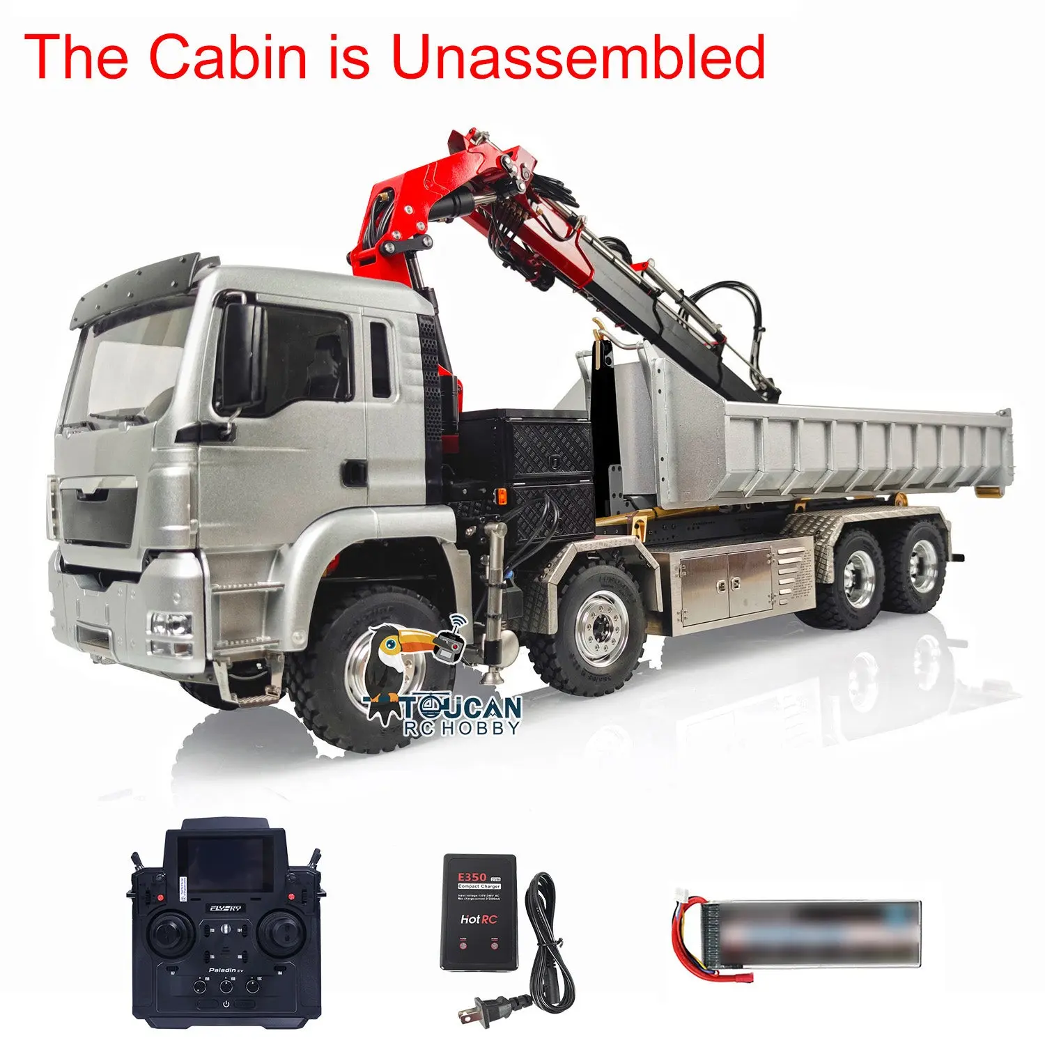 LESU 1/14 8x8 Radio Controlled Metal Roll on/off Hydraulic Truck A0014 Crane Dumper Tipper Reversing Valve Motor Servo ESC DIY Car Model