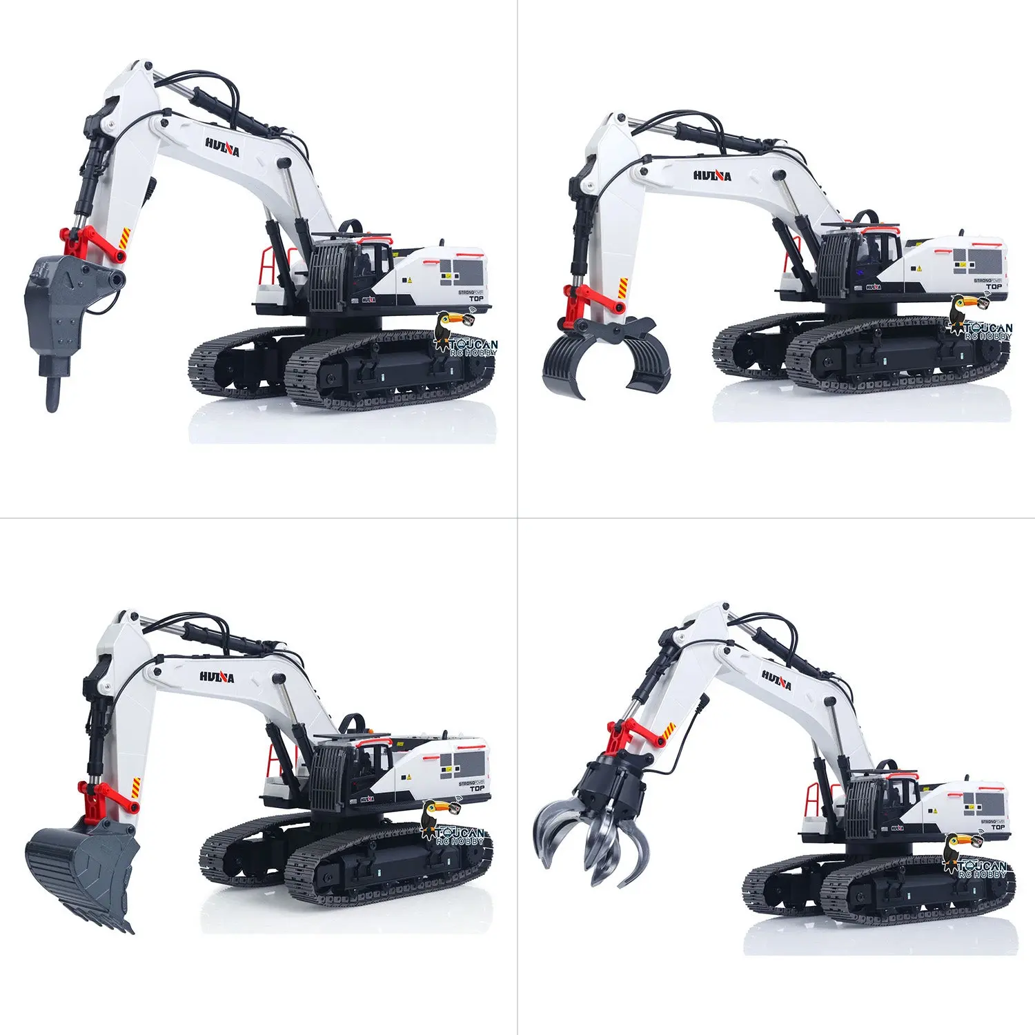 1/14 HUINA RC Metal Remote Controlled Excavator 1594 594 2.4G Radio Light Battery USB 22CH Sound Gift Boys Girls