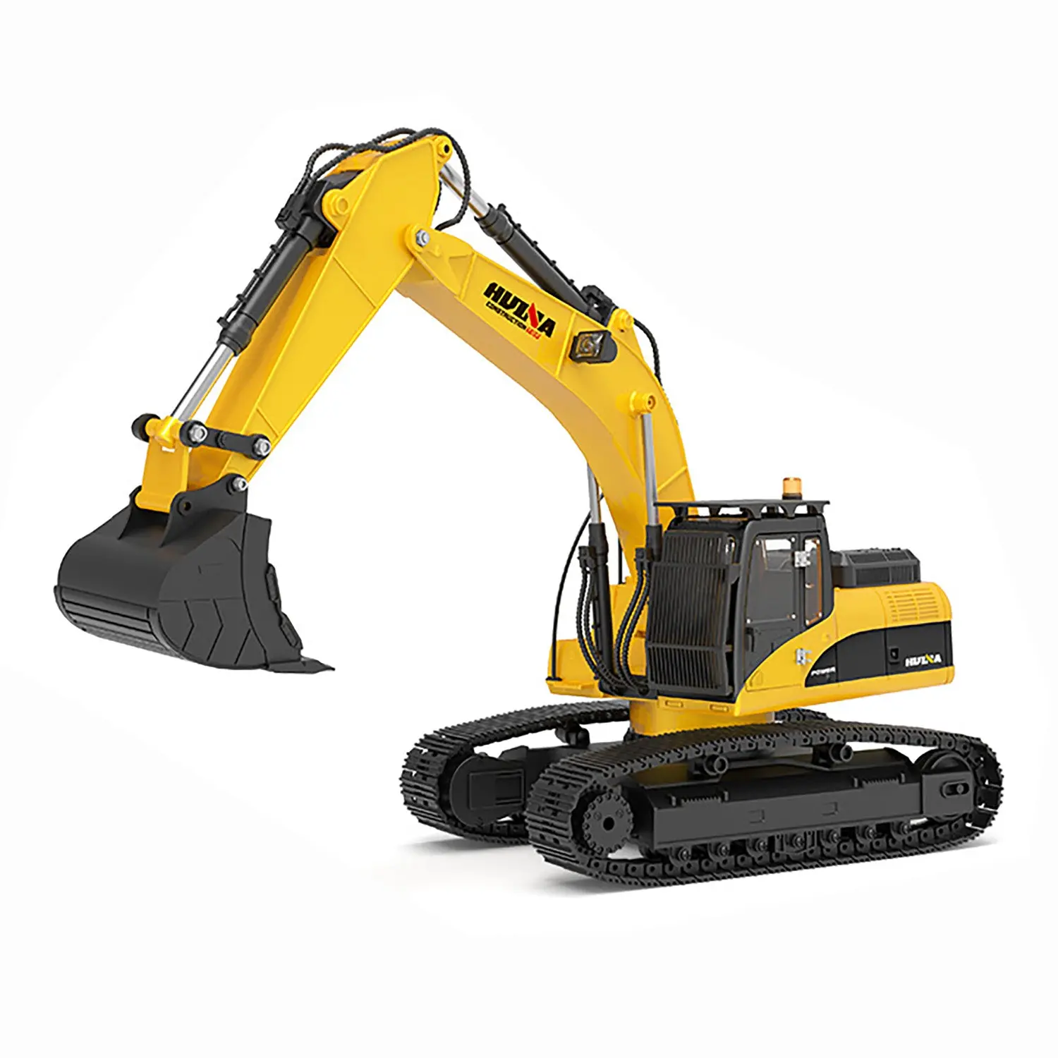 HUINA New Upgrade 580 1/14 Metal Excavator Model Engineering Vehicle Electric Ball Grabber 360 Rotating Shear Claw Sound Lights