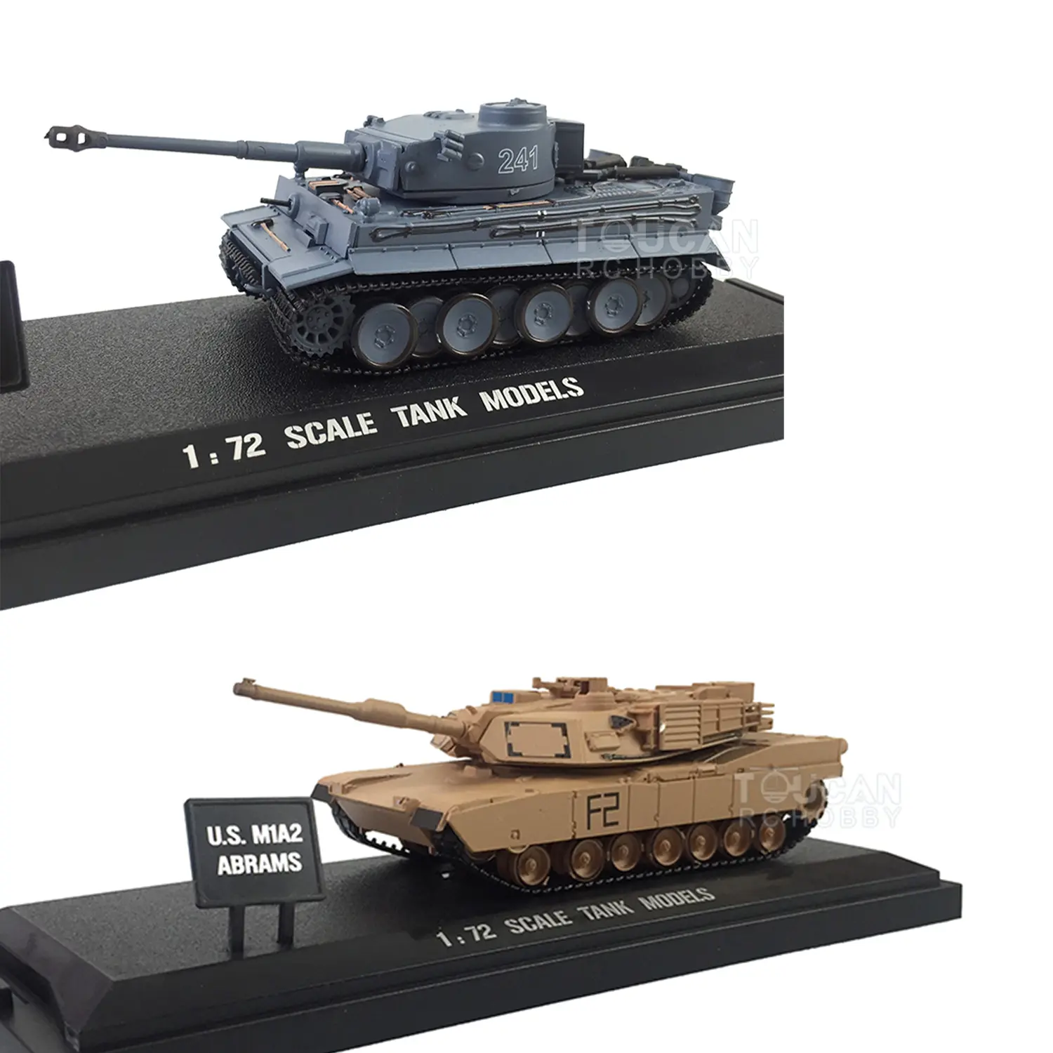 Henglong 1/72 Scale Germany Tiger 1 Tank 3818 U.S. Abrams M1A2 3918 Static Model Simulation Toy Ornament Collection Gift for Boy