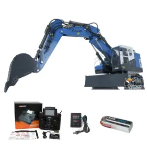 LESU 1/14 Metal RC Hydraulic Painted & Assembled Excavator RTR Protective Fence Quick Coupler Plastic Liquid Crystal Display