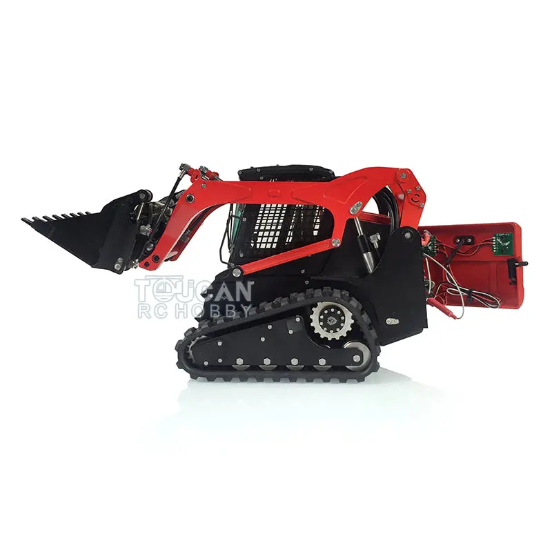 LESU 1/14 RC Metal Hydraulic Aoue-LT5 Tracked Skid-Steer Loader Model Dozer Blade Shovel Hay Clamp Bucket Rake Sweeper Track