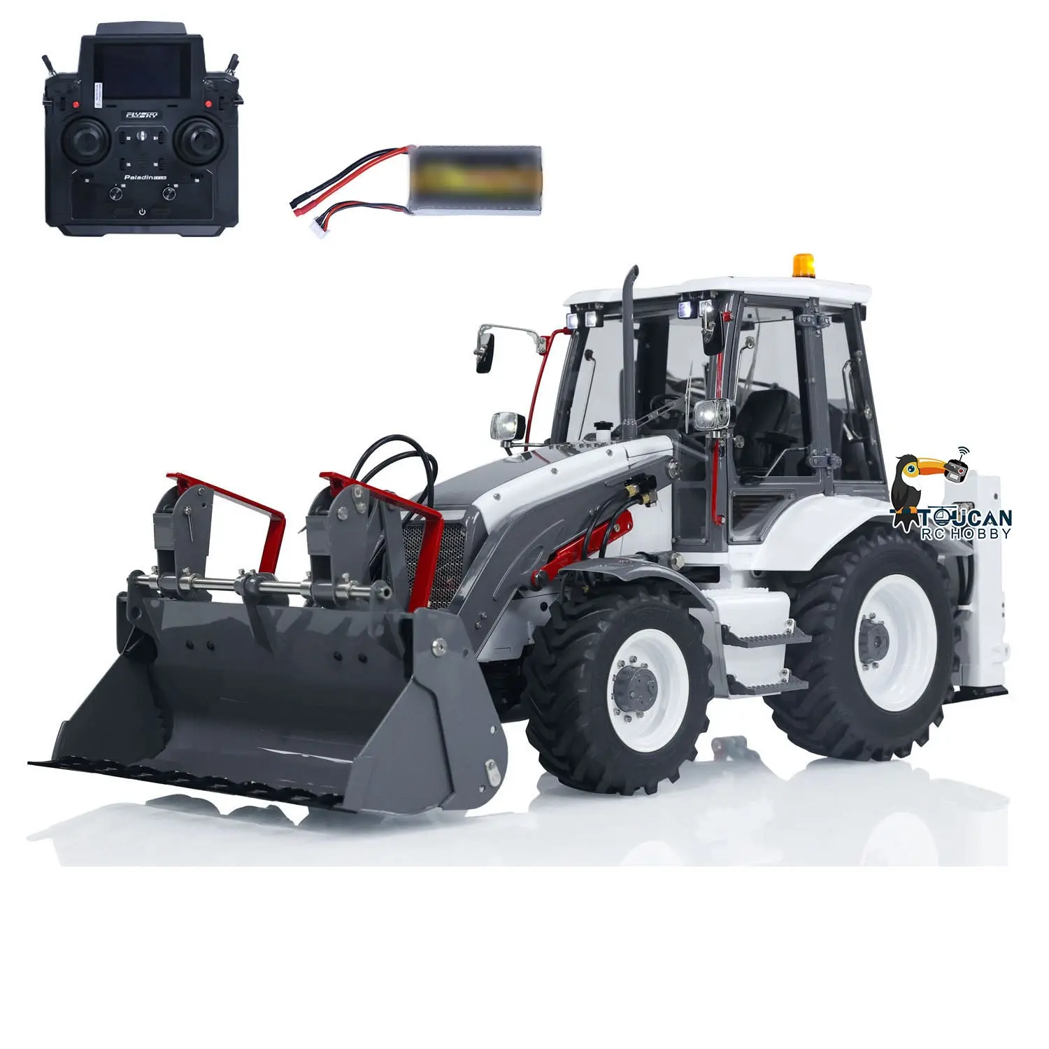 LESU 1/14 Scale RC Hydraulic Backhoe Loader AOUE BL71 Radio Controlled Construction Vehicle Loader Excavator 2 in 1 Model PL18EVLite Painted Assembled Multi functional loader
