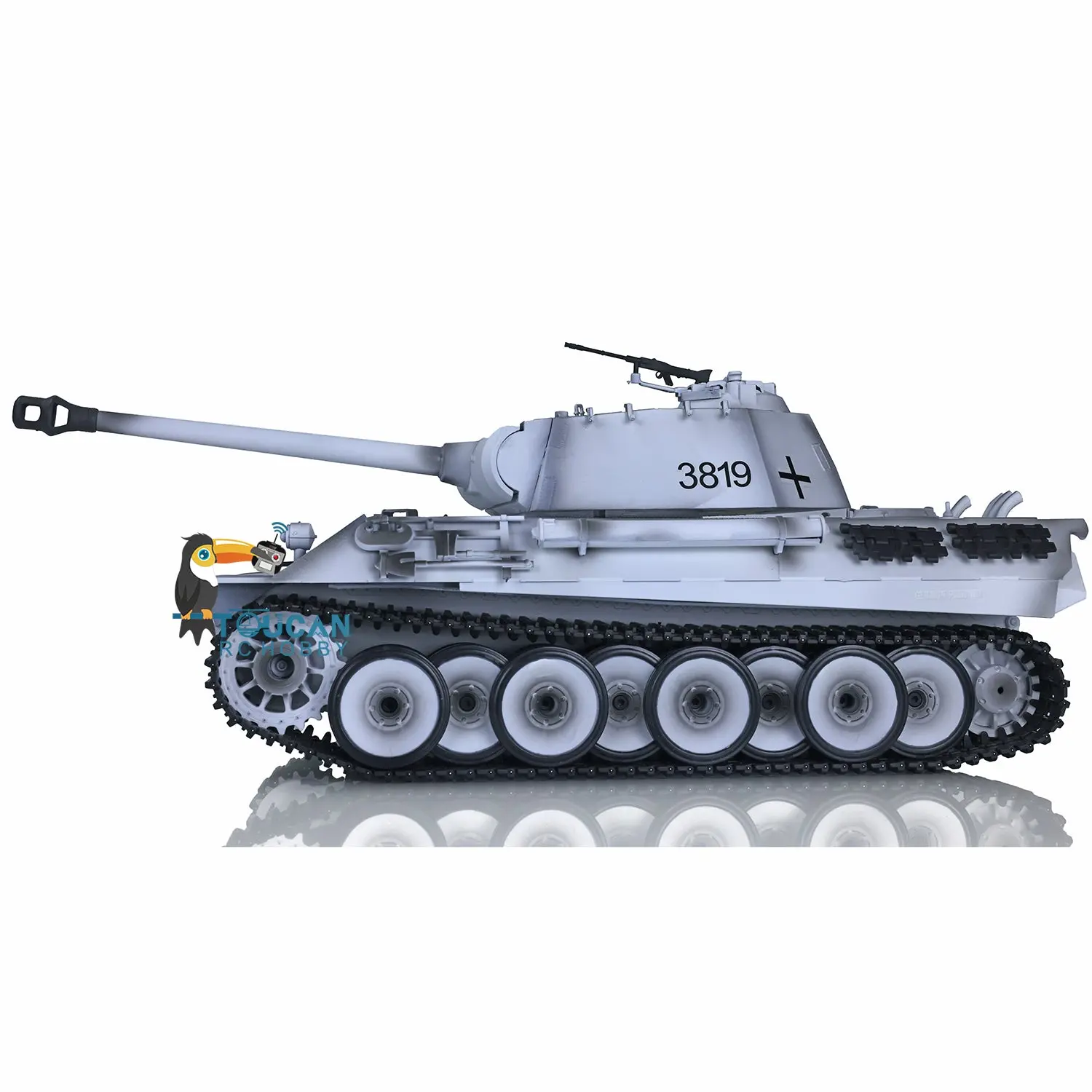 Henglong 1/16 7.0 Upgraded German Panther RTR RC Tank 3819 w/ FPV 360Degrees Rotating Turret Steel Gearbox Metal Tracks Engine Sound