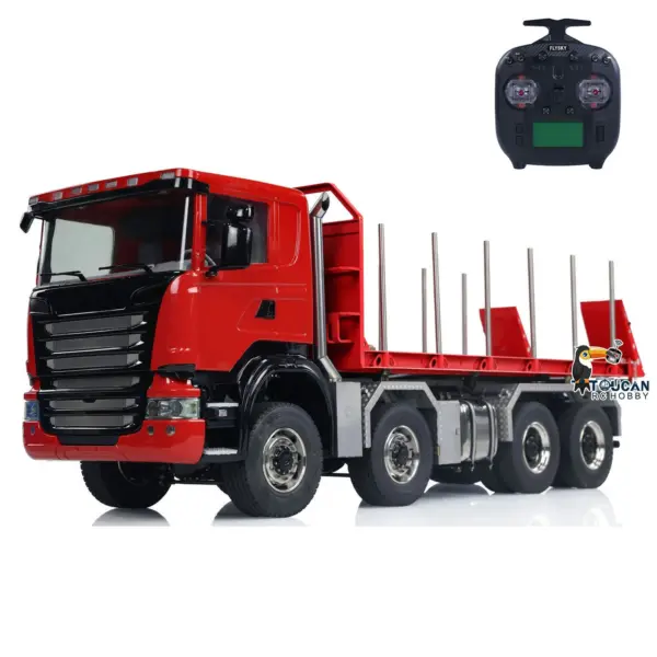 1/14 8x8 RC Hydraulic Equipment Radio Controlled Roll Off Dumper Trucks Full Dump Truck U-shaped Short High Bucket Timber Flatbed