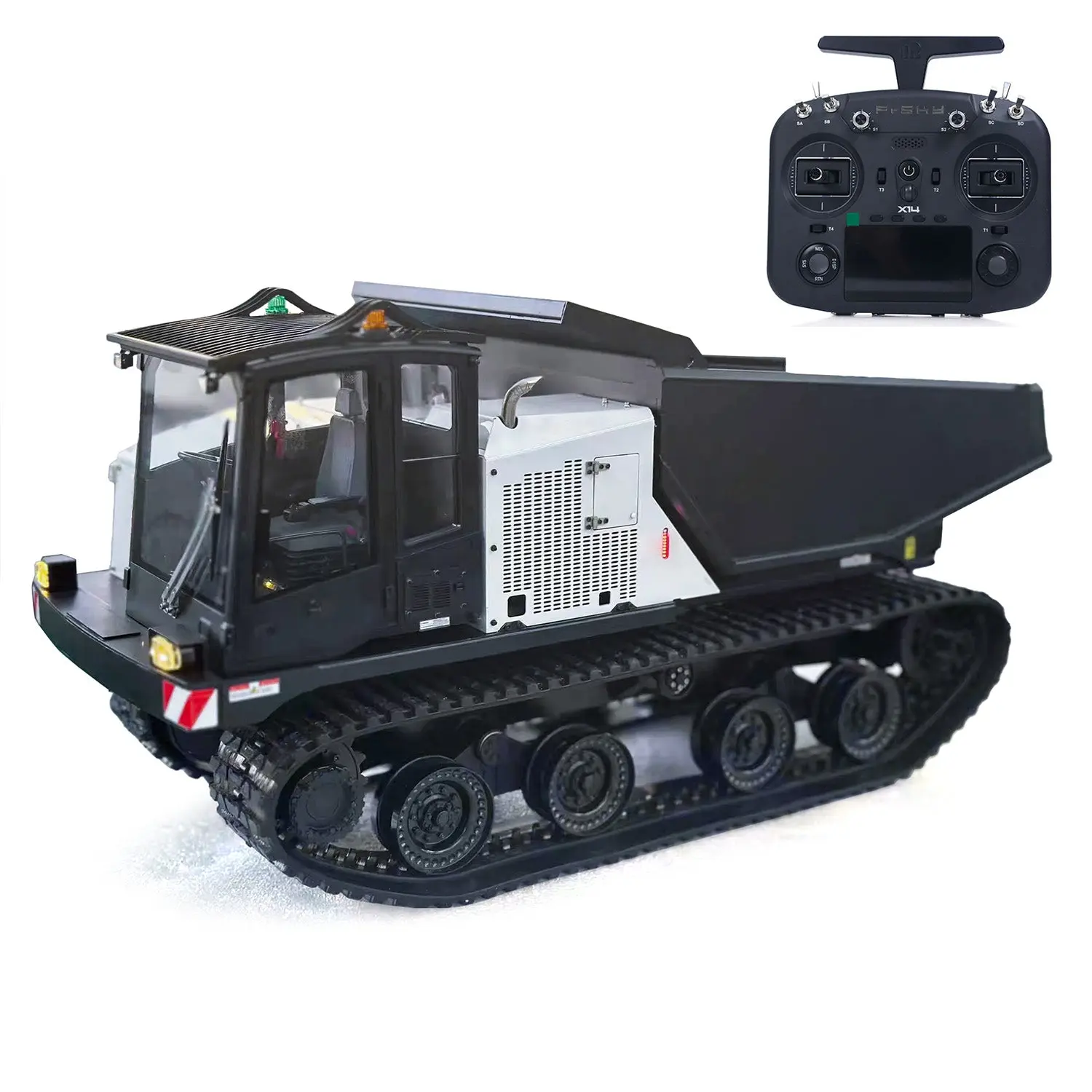 Super Frog T14R Panther 1/14 RC Hydraulic Crawler Dump Truck Remote Control Metal Tracked Tipper Construction Vehicles Frsky X14