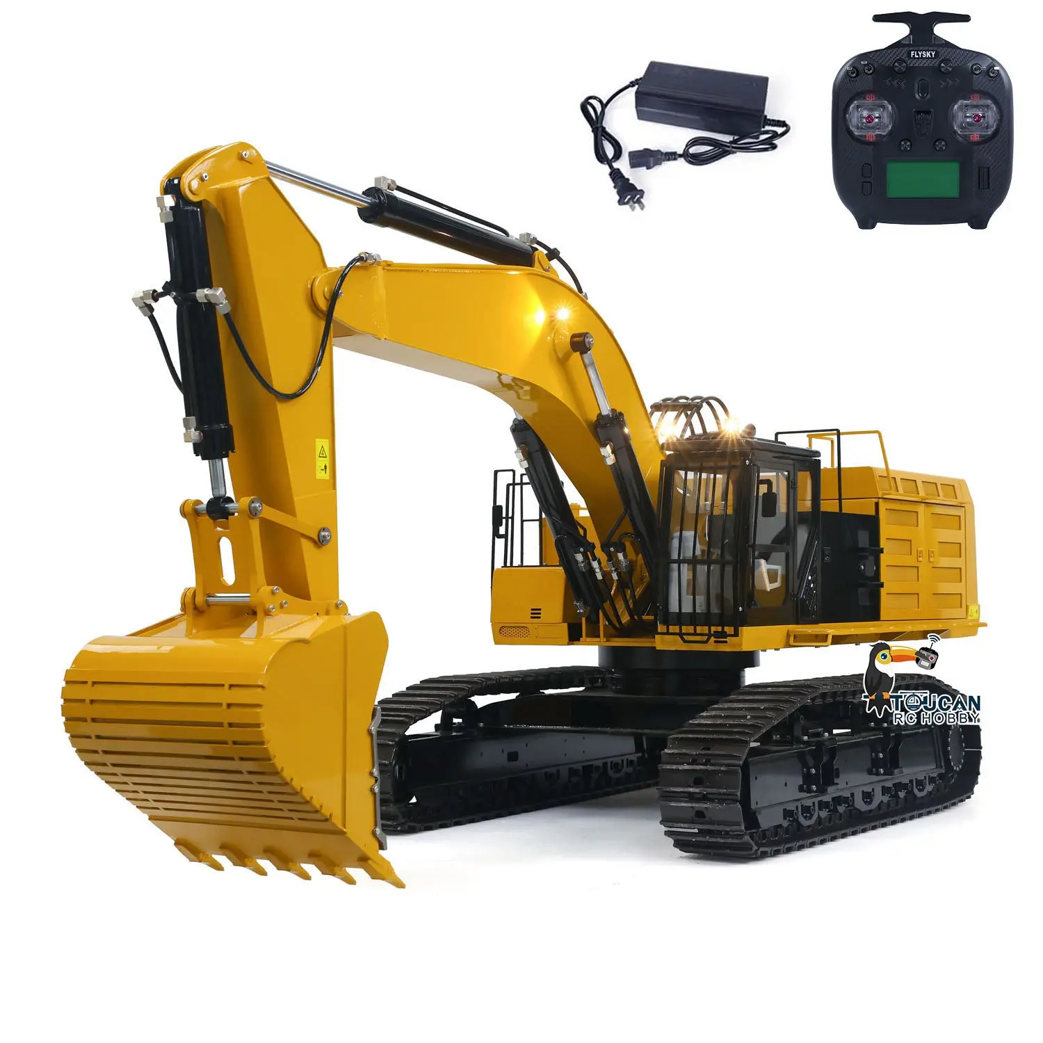 150KG! Metal 1/8 390F RC Hydraulic Excavator Heavy Duty Construction Vehicles Remote Control Digger ESC Servo RTR Light Sound System