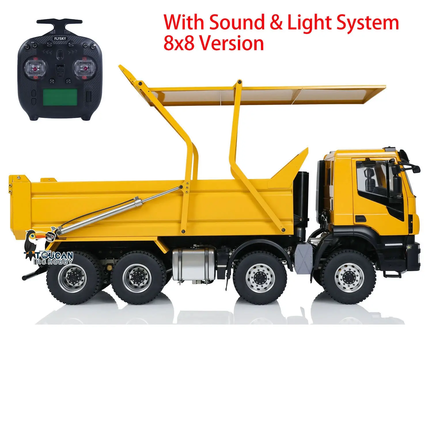1/14 Metal 8x8 Hydraulic RC Tipper Truck Flip-over Cover Remote Control Dump Simulation Car PNP ESC Servo Motor