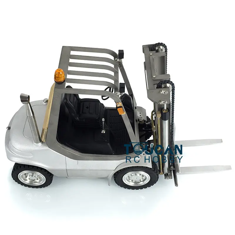 LESU RC 1/14 Hydraulic forklift Transfer Car Truck Model ESC Motor Light Sound System Metal Front Rear Wheel Hub Toolbox