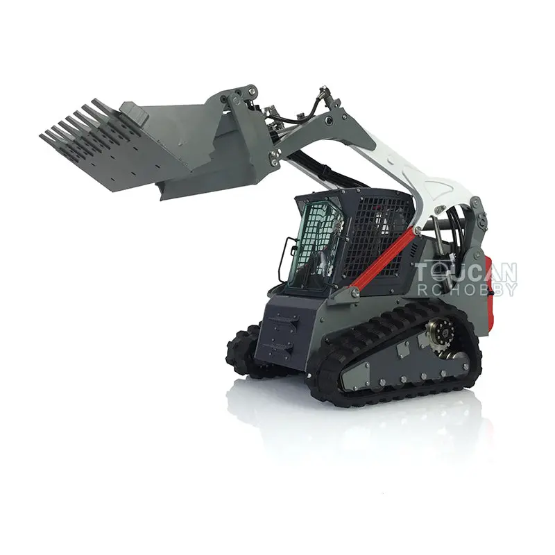 LESU 1/14 Metal RC Loader Aoue-LT5 KIT Hydraulic Tracked Skid-Steer Construction Vehicle Lights Sound Fork Sieve Bucket Gripper Ripper Trailer DIY Model