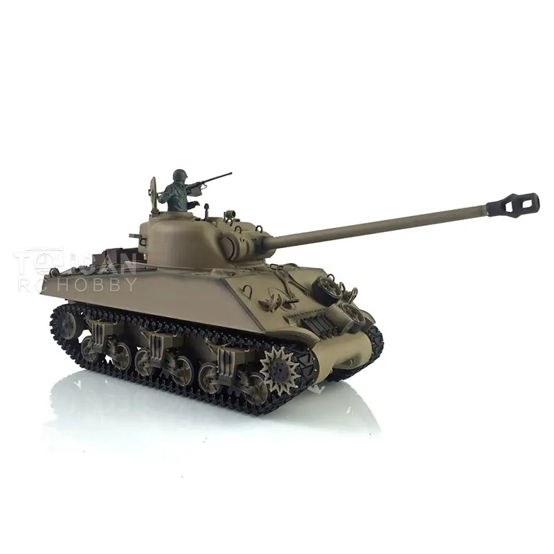 Henglong 1/16 FPV 7.0 M4A3 Sherman RTR RC Tank 3898 w/ 360Degrees Rotating Turret Barrel Recoil FPV Camera Metal Tracks Engine Sound