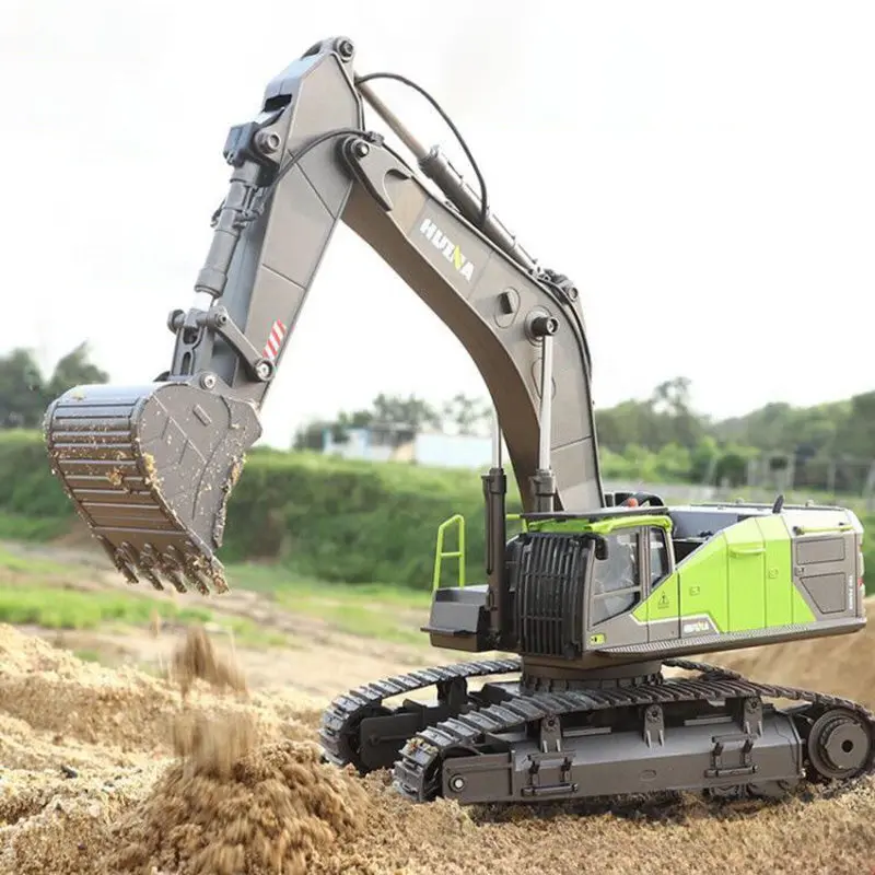 HUINA 1:14 Scale 593 1593 Toys RTR Truck Model RC Excavator Car Gift Battery 2.4Ghz Remote Control Light Sound 22CH
