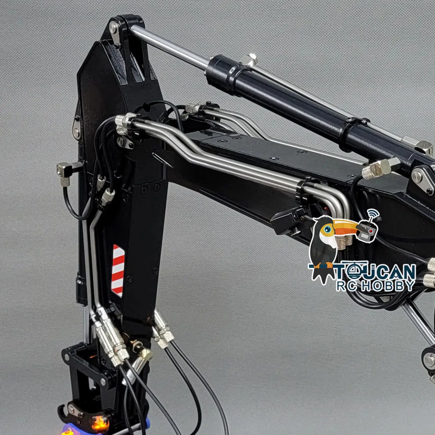 MTM 1/14 EC380 10CH Tracked RC Hydraulic Excavator 3 Arms Digger Grab T12D Remote Controller Metal Heavy Machine Model