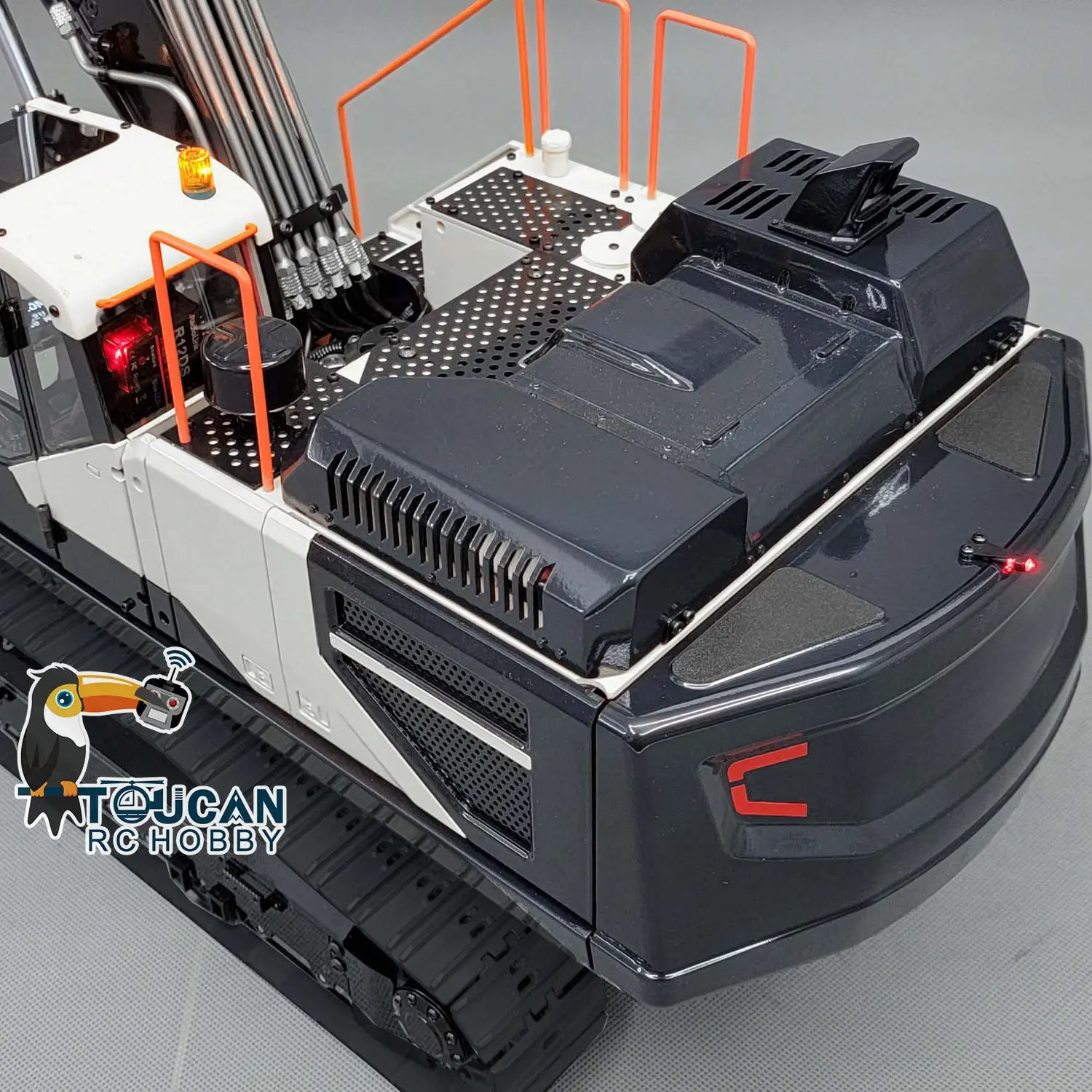 MTM 1/14 EC380 10CH Tracked RC Hydraulic Excavator 3 Arms Digger Grab T12D Remote Controller Metal Heavy Machine Model