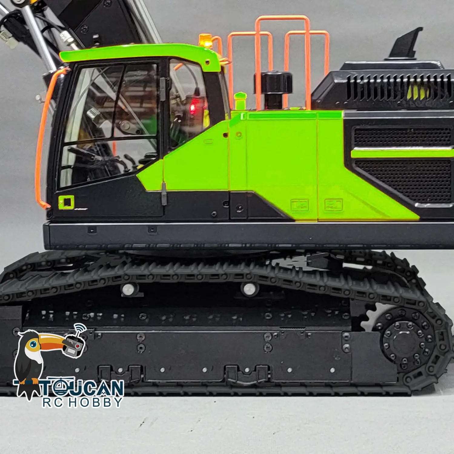 MTM 1/14 EC380 10CH Tracked RC Hydraulic Excavator 3 Arms Digger Grab T12D Remote Controller Metal Heavy Machine Model