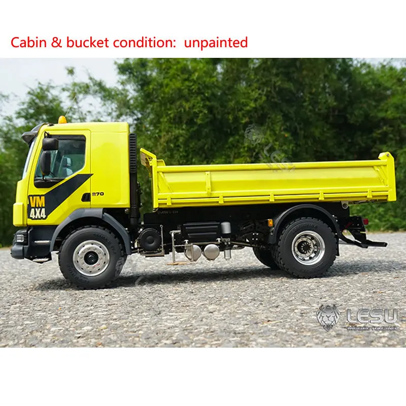 LESU 1/14 4*4 Metal RC Dumper Radio Controlled Hydraulic Tipper Truck Electronic Car Model Light Sound System ESC Motor Servo DIY Toys Gift Adult