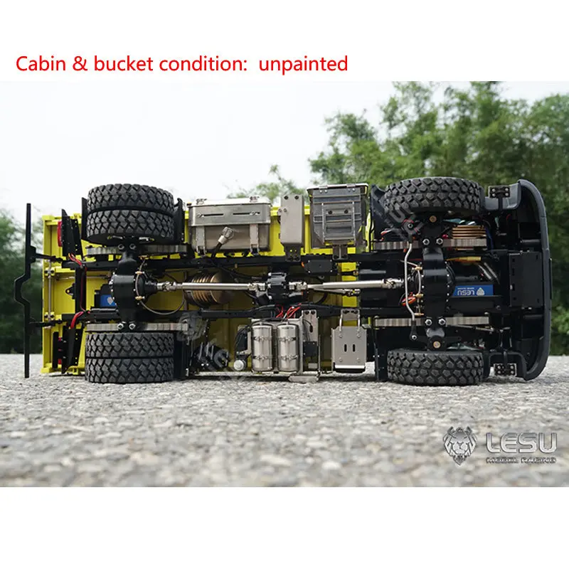 LESU 1/14 4*4 Metal RC Dumper Radio Controlled Hydraulic Tipper Truck Electronic Car Model Light Sound System ESC Motor Servo DIY Toys Gift Adult