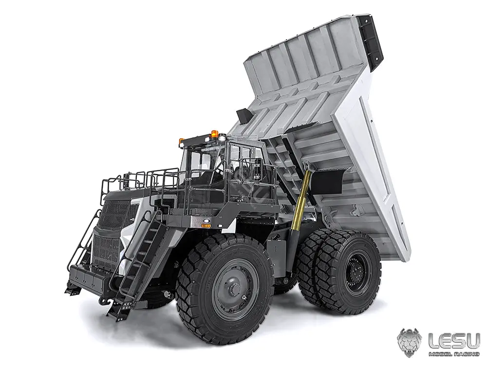LESU 1/16 Heavy Metal Hydraulic Mining Car Dumper Bogie RC Mine Truck Aoue R100E Model Gift Motor ESC Servo Light System Model DIY