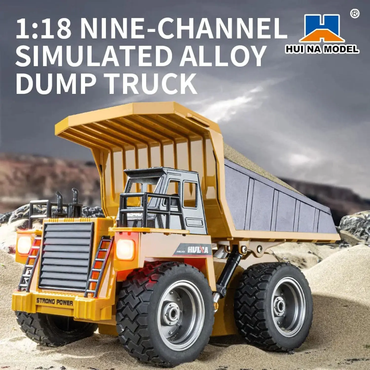 HUINA 1/18 1533 1:18 RC Dump Truck Remote Control Tipper Car 2.4G Vehicles Toys Assembled and Painted 28.5*15.5*16cm