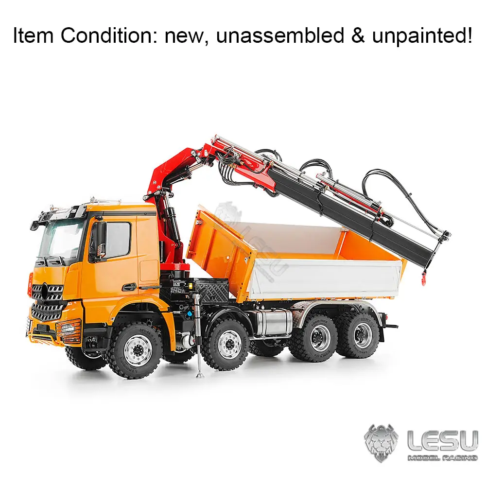 LESU 3-Ways 1/14 8X8 RC Hydraulic Dumper Truck Crane Tipper DIY KIT 3348 Models