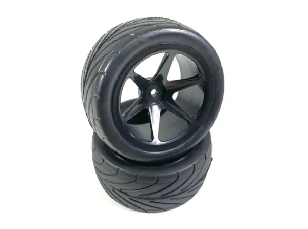 1:10 Buggy Wheel Set "6 Spoke/Street" Rear Black (2)