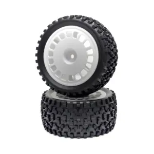 1:10 Buggy Wheel Set "Block" Rear White (2)