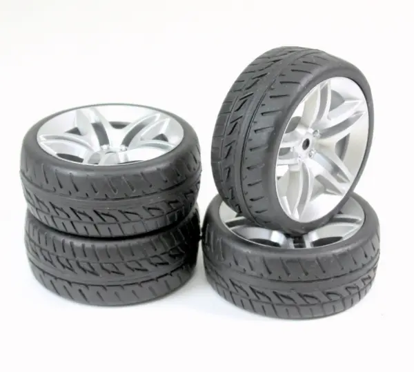 Wheel Set Onroad "10 Spoke / Profile" Silver 1:10 (4 Pcs)